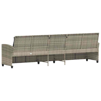 5-personers havesofa med hynder polyrattan lysegrå