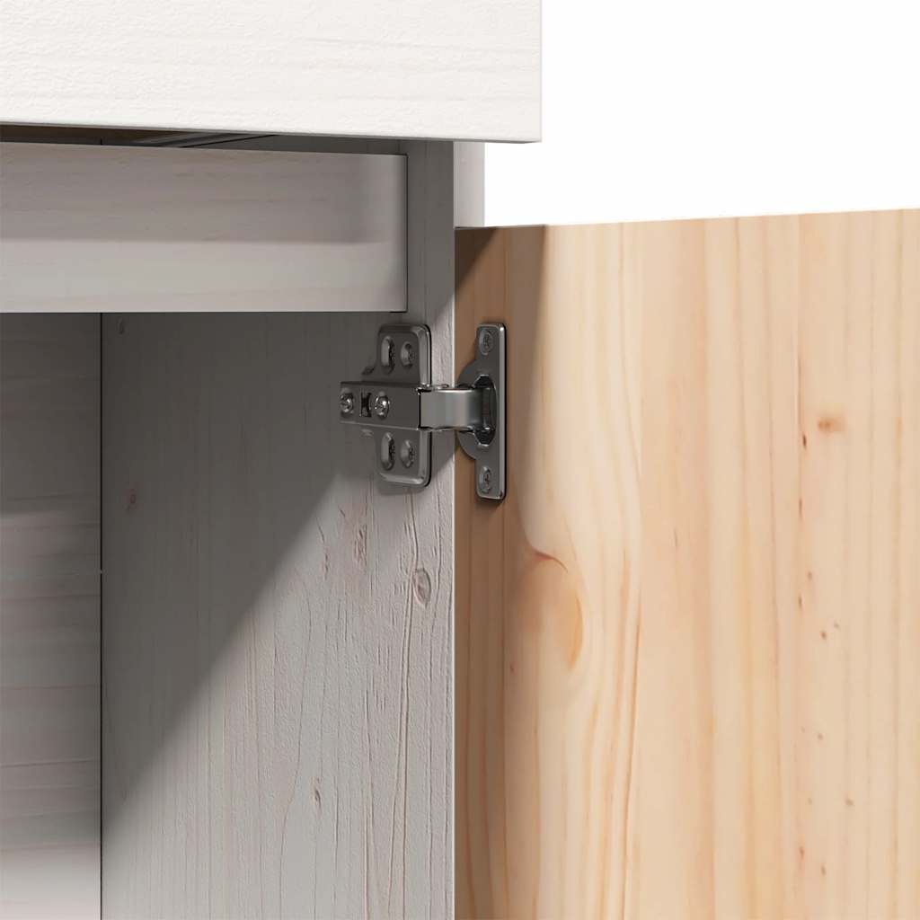 højskab 89x34x116,5 cm massivt fyrretræ hvid