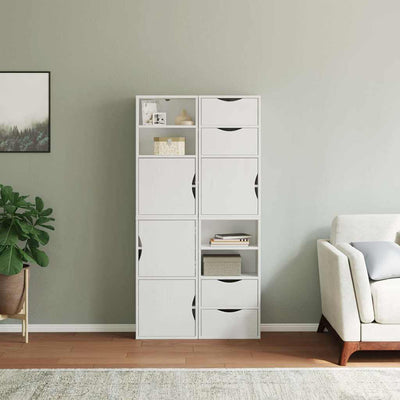 sidekabinetter 4 stk ODDA 40x24x79 cm massivt fyrretræ hvid