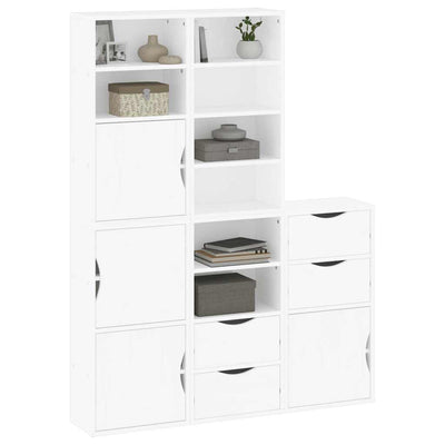sidekabinetter 5 stk ODDA 40x24x79 cm massivt fyrretræ hvid