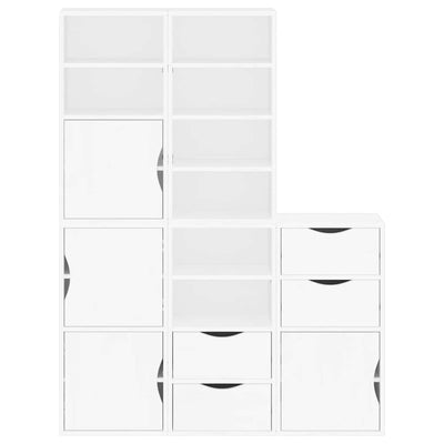 sidekabinetter 5 stk ODDA 40x24x79 cm massivt fyrretræ hvid