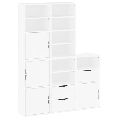 sidekabinetter 5 stk ODDA 40x24x79 cm massivt fyrretræ hvid